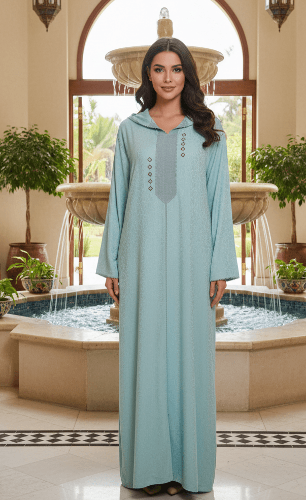 Djellaba marocaine avec randa en natte