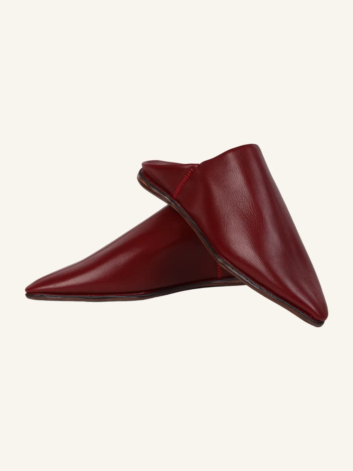 Babouche Luxe cuir Homme - Grenat