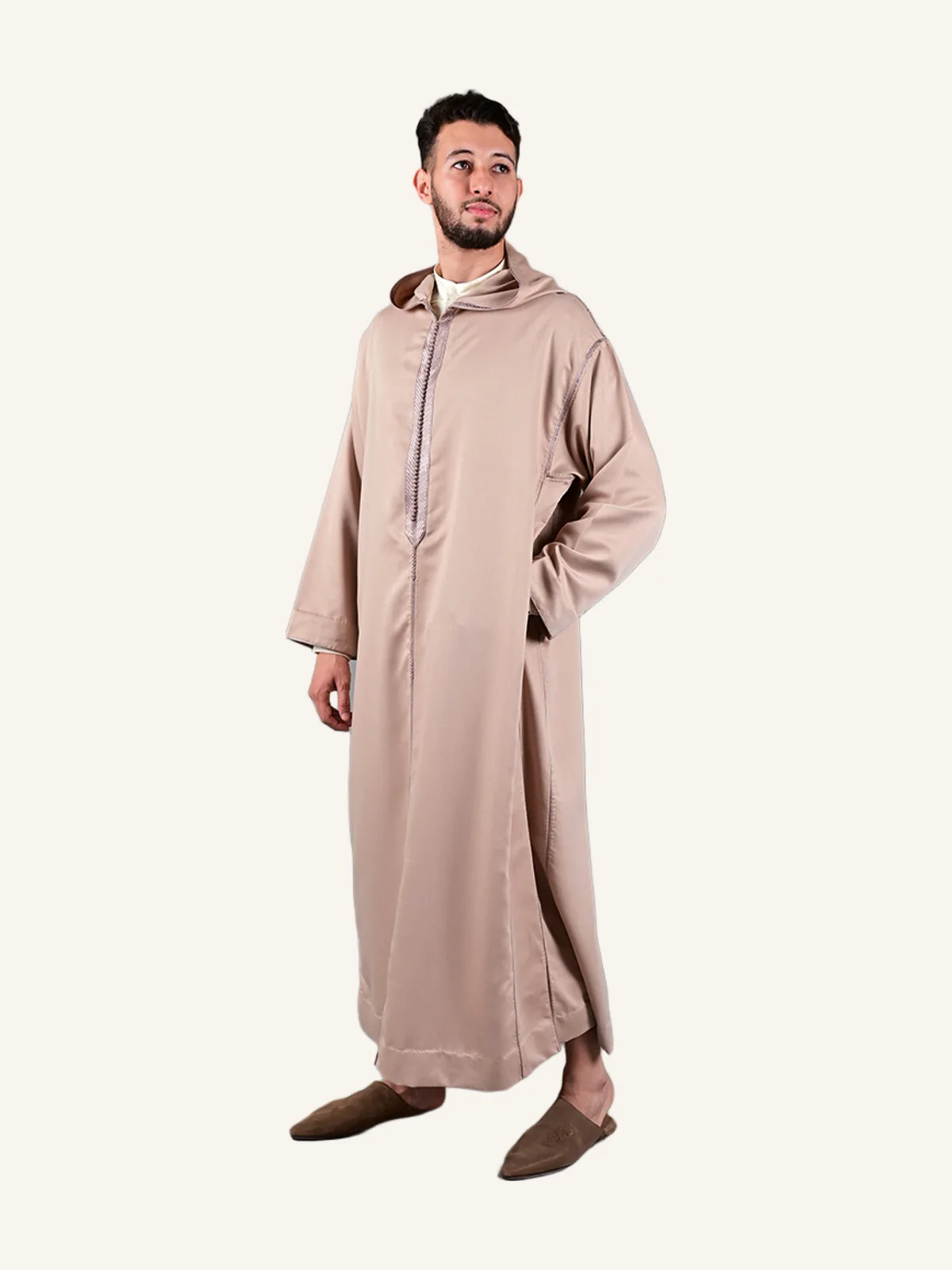 Handmade High Fashion MLIFA Djellaba - Powder Beige