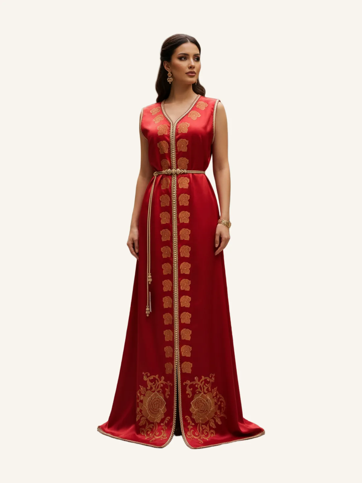 Red Satin and Lace Takchita